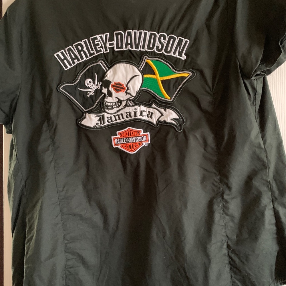 Harley Davidson Jamaica!   Button down shirt